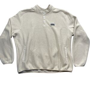 Eddie Bauer XXL Medium Weight Sweatshirt Beige 1/4 Snap Slit Pockets‎